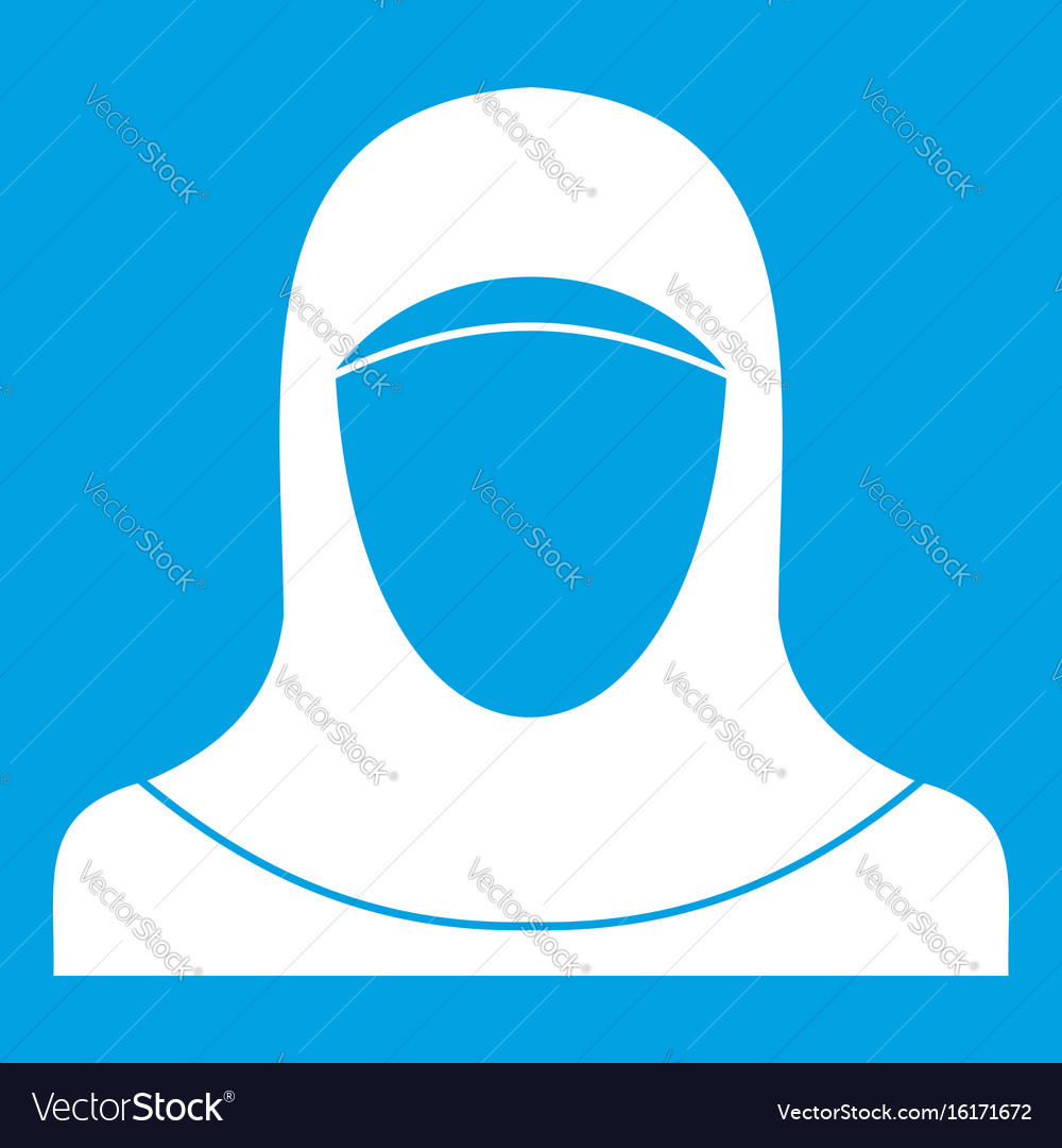 Muslim Women Wearing Hijab Icon White Royalty Free Vector 