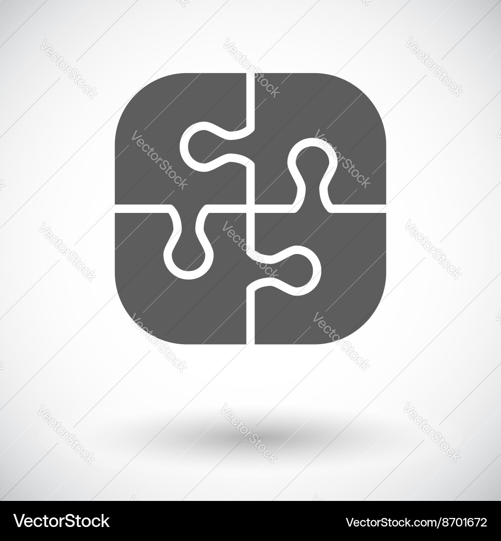 Puzzle flat icon Royalty Free Vector Image - VectorStock