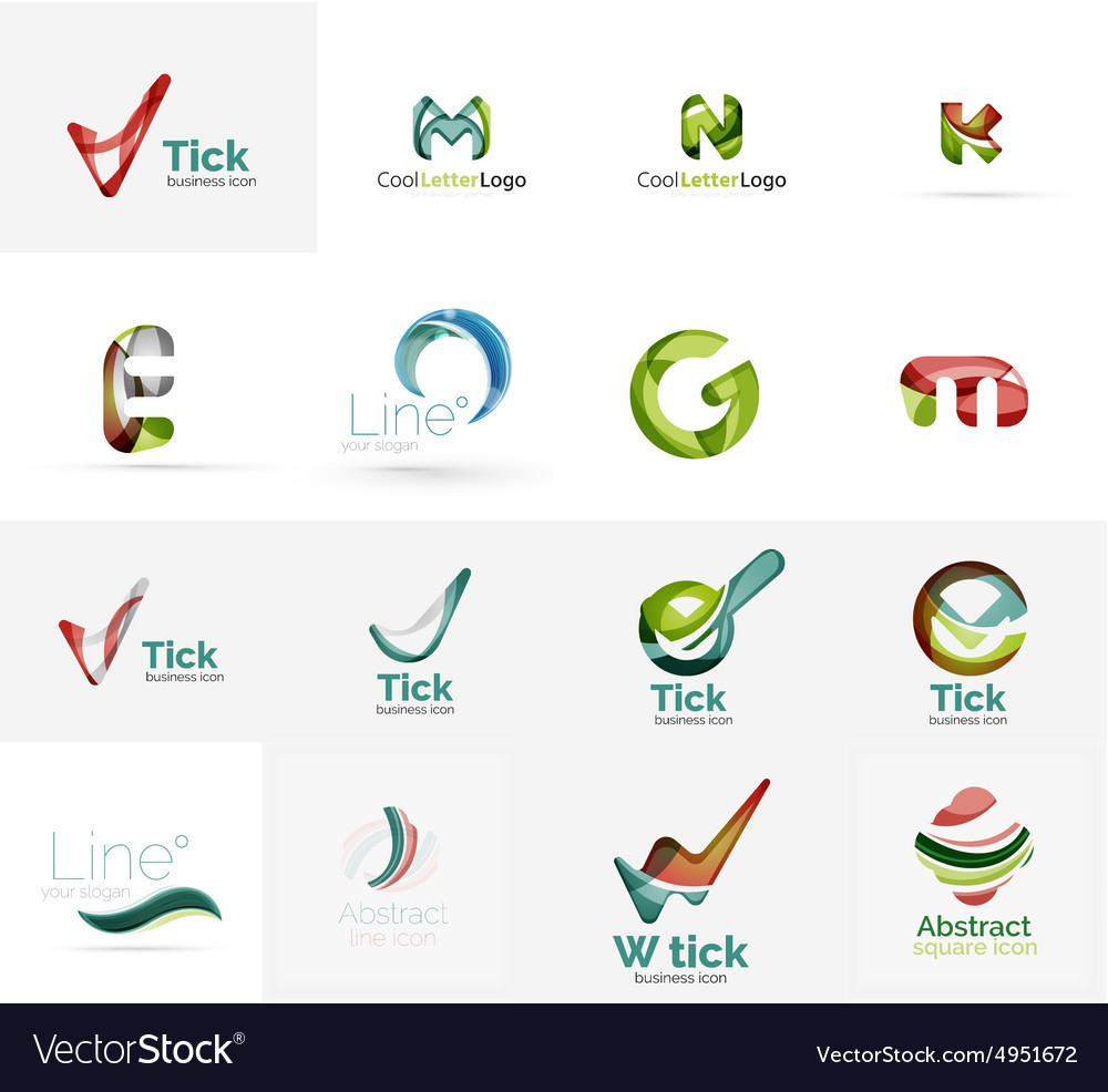 Set Of Universal Company Logo Ideas Business Icon Vector Image