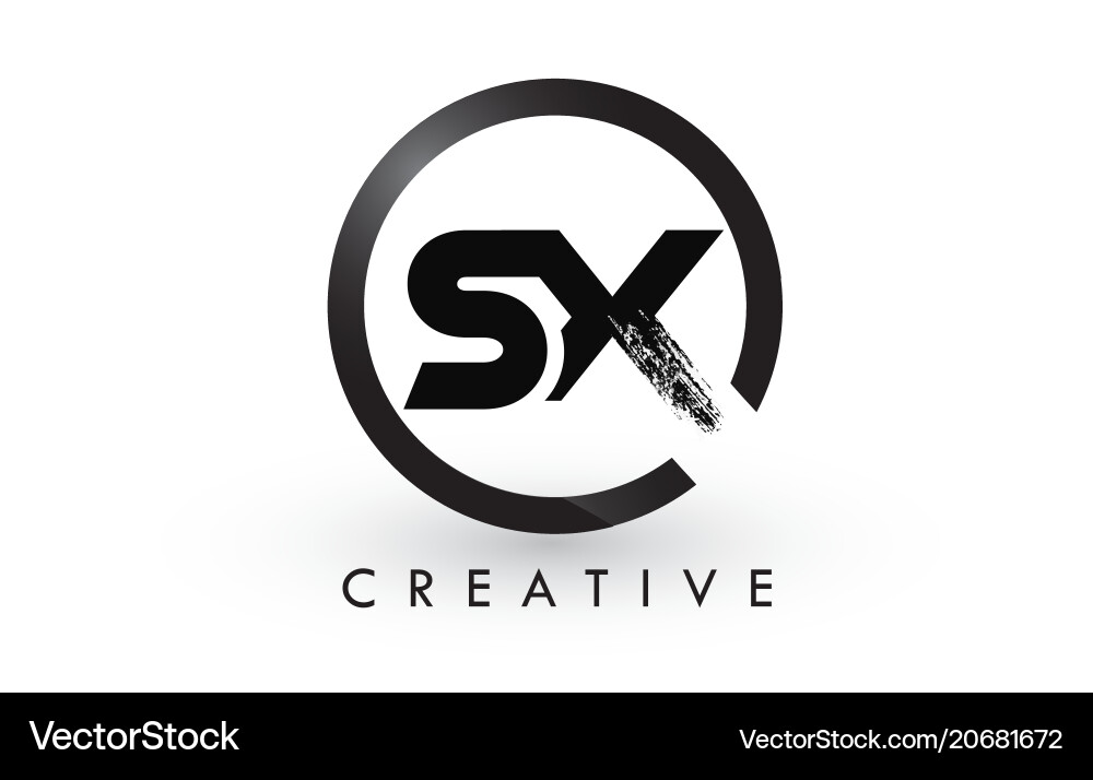 Sx brush letter logo design creative brushed Vector Image