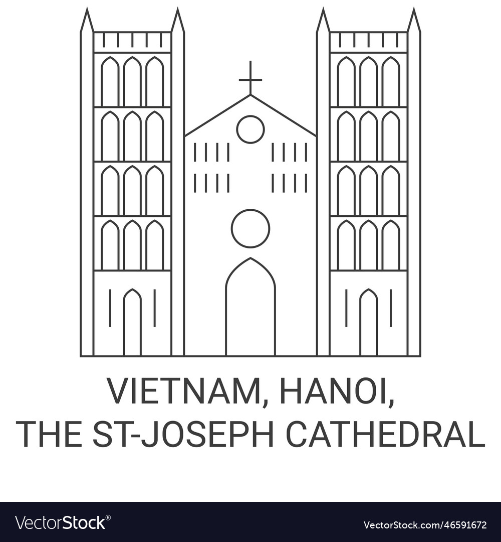 Vietnam hanoi the stjoseph cathedral travel Vector Image