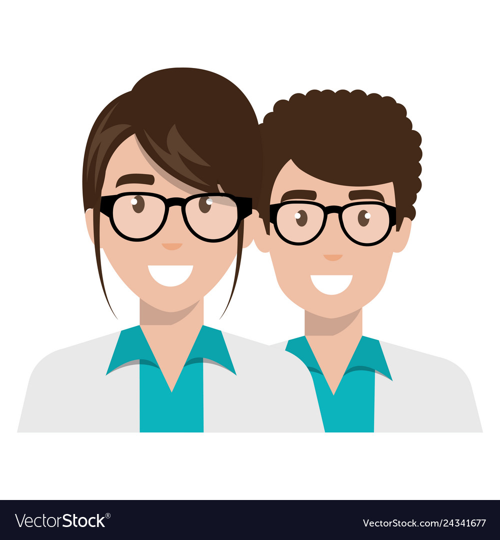 Doctors couple avatars characters Royalty Free Vector Image Doctors couple avatars characters Royalty Free Vector Image