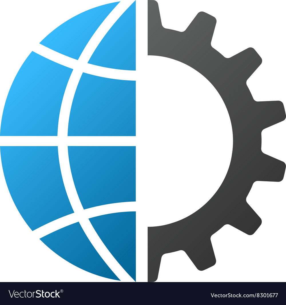 Global industry gradient icon Royalty Free Vector Image