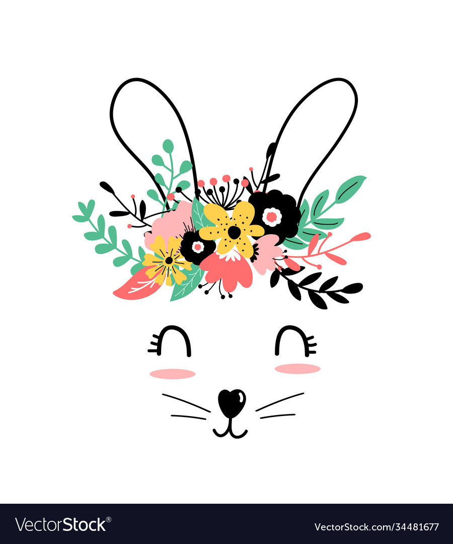 Bunny With Flower Crown Drawing | atelier-yuwa.ciao.jp