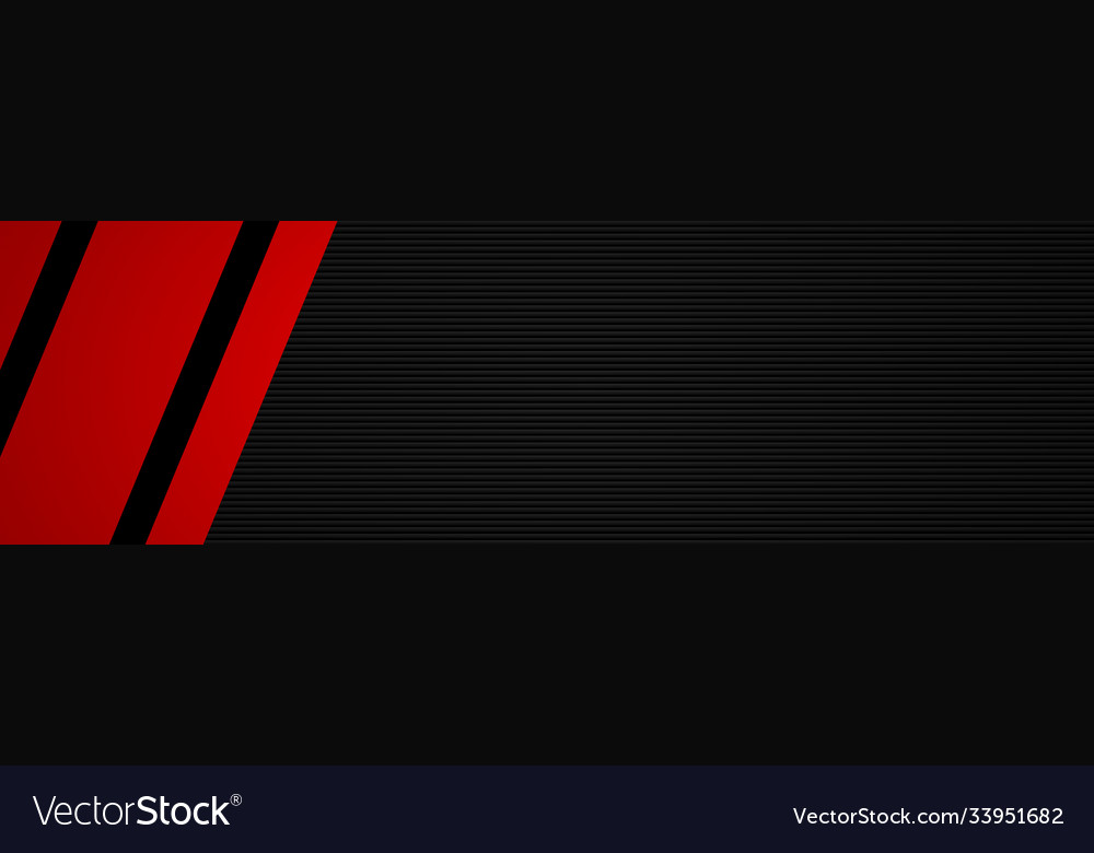 Black and red abstract header with free place Vector Image