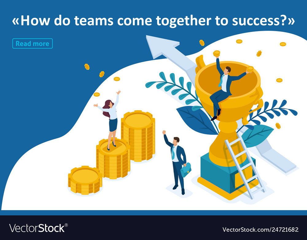 Isometric success of a good business team Vector Image