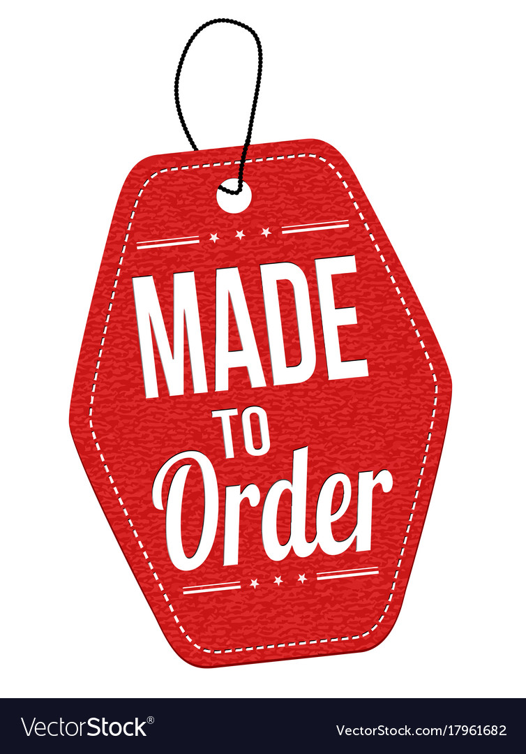 Made To Order Red Leather Price Tag Royalty Free Vector