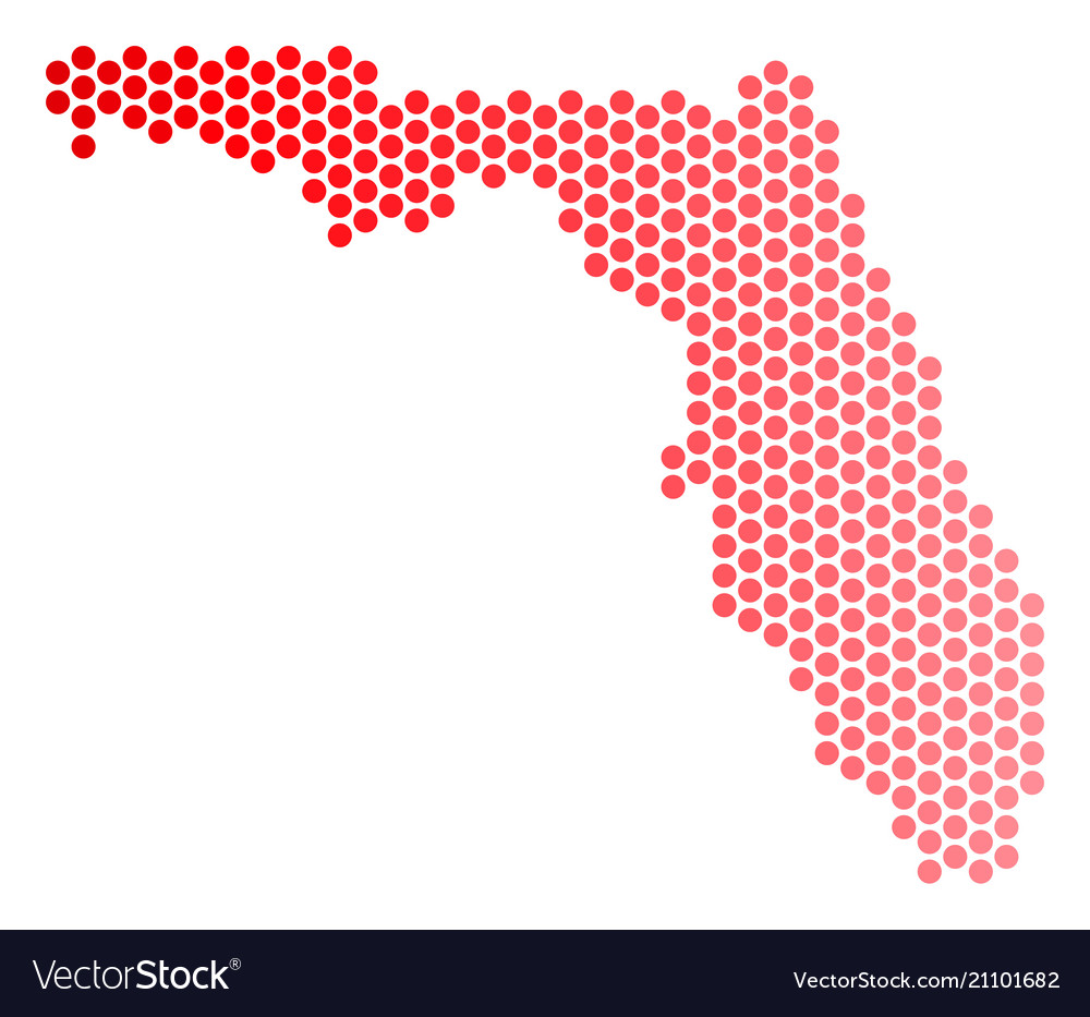 Red dot florida map Royalty Free Vector Image - VectorStock