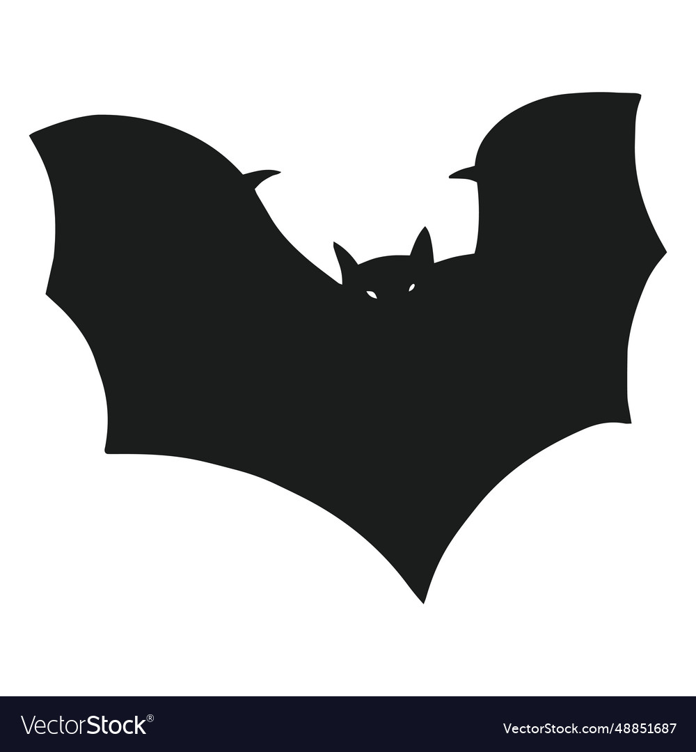 Flying bat element silhouette Royalty Free Vector Image