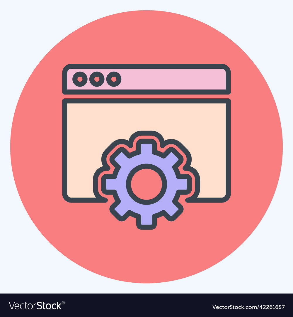 Icon browser settings suitable for user interface Vector Image