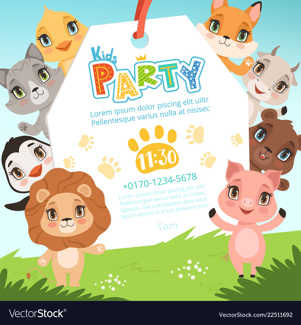 animals kids invitations cute funny jungle invitations kids