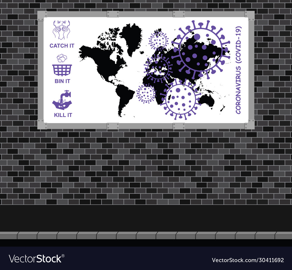 Coronavirus covid19 19 advertising board Vector Image