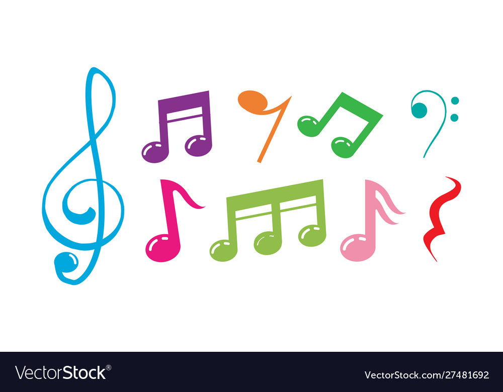 Music scale logo design note sign or symbol Vector Image