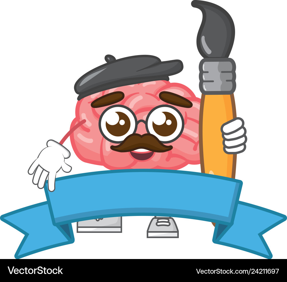 Cartoon Brain Creating Cartoon brain creativity Royalty Free Vector Image