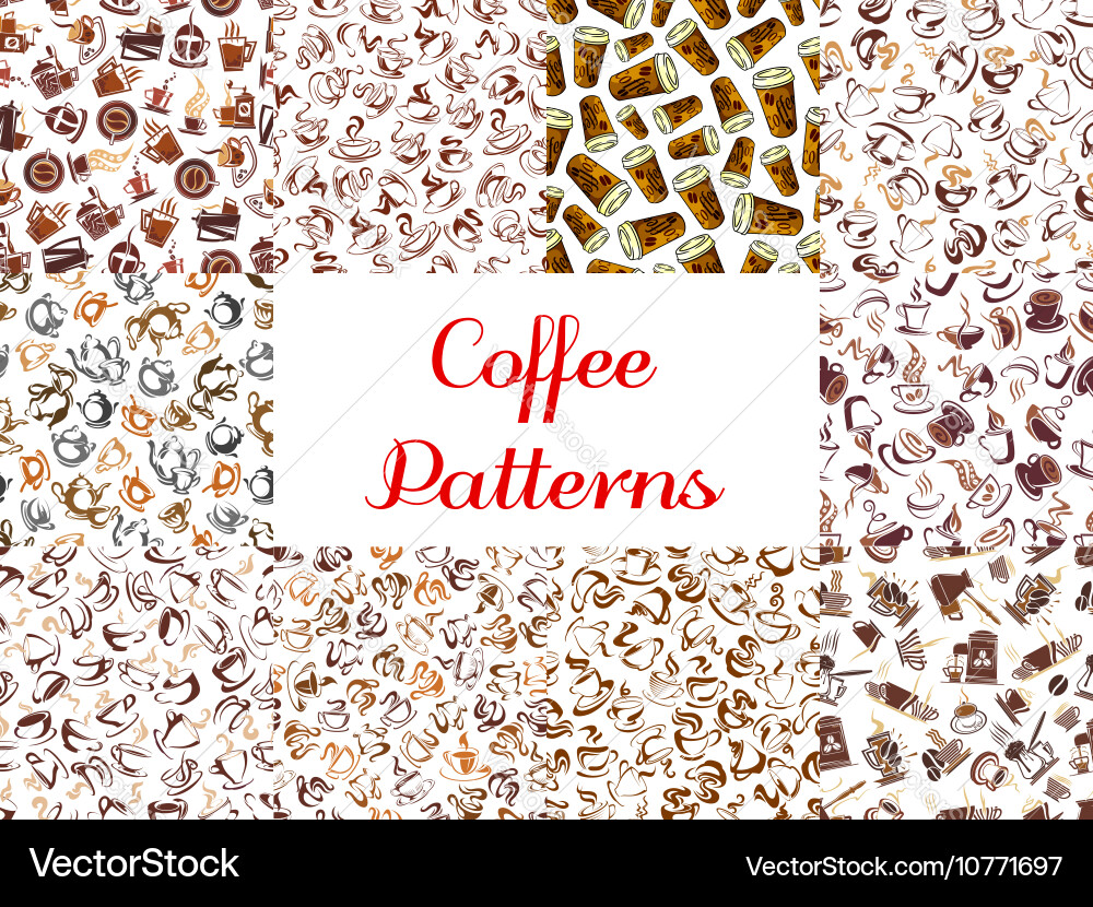 Coffee seamless pattern backgrounds Royalty Free Vector