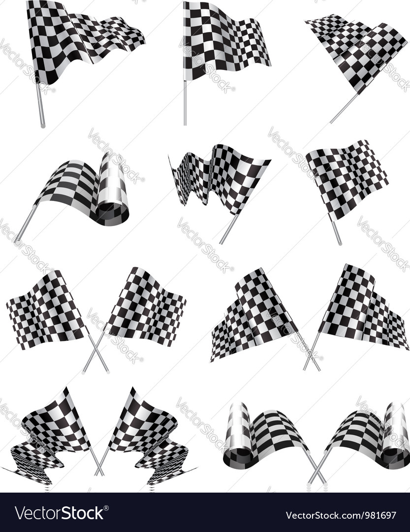Flag check set Royalty Free Vector Image VectorStock