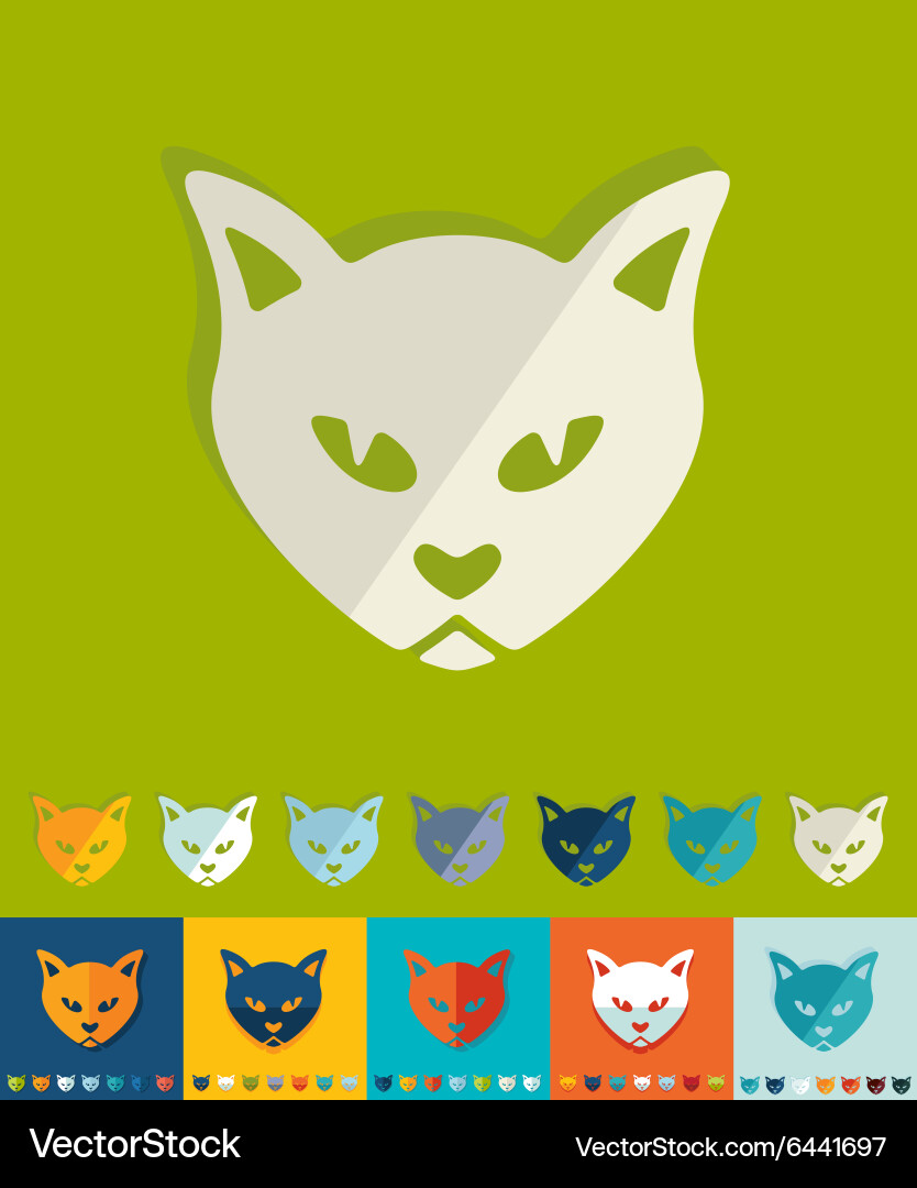 Flat design cat Royalty Free Vector Image - VectorStock