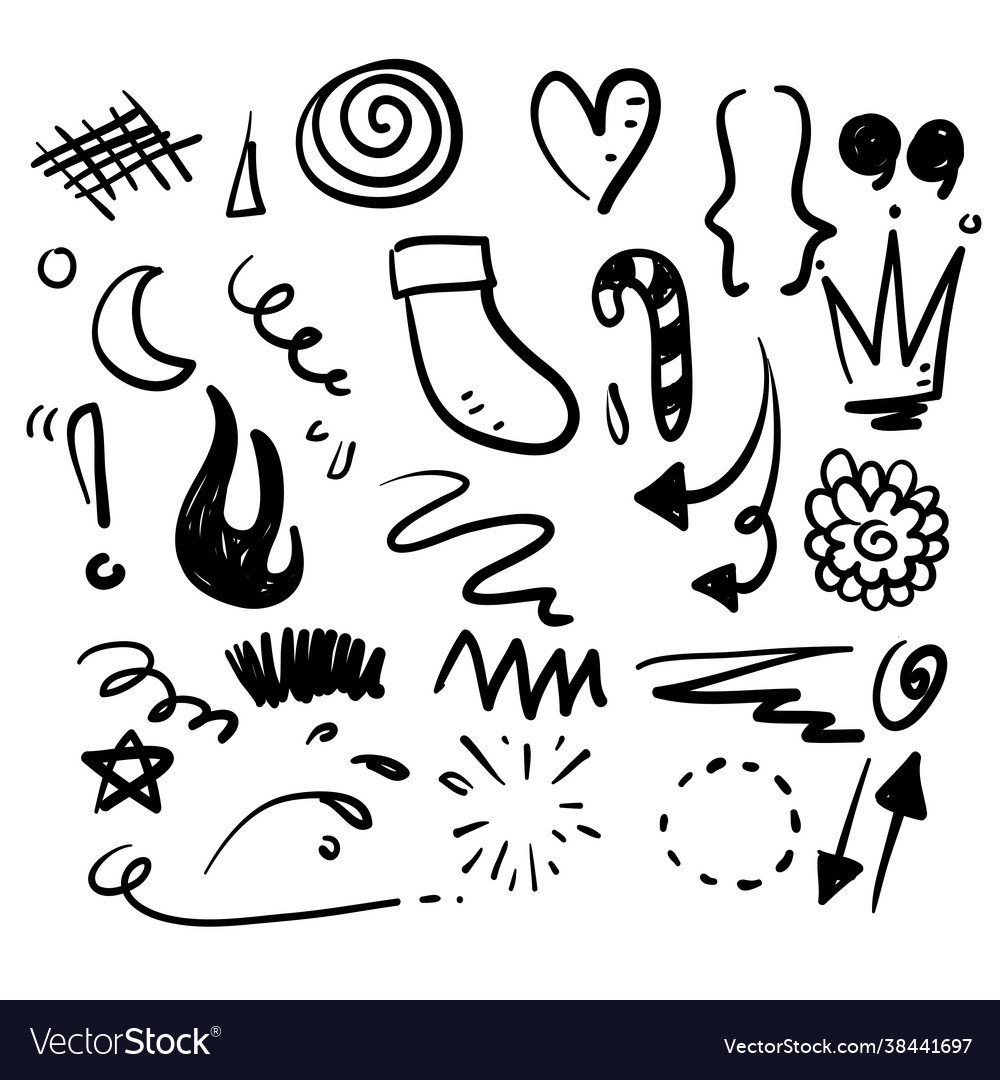 Hand drawn doodle element icon isolated background vector image Hand drawn doodle element icon isolated background