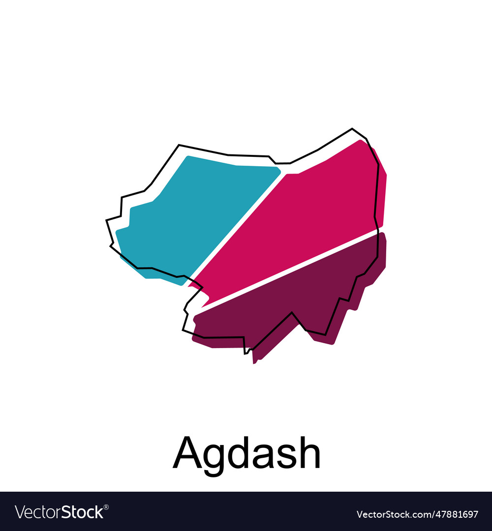 Map of agdash design template national borders Vector Image