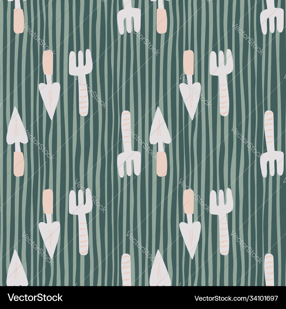 Simple seamless pattern with grey garden tool Vector Image