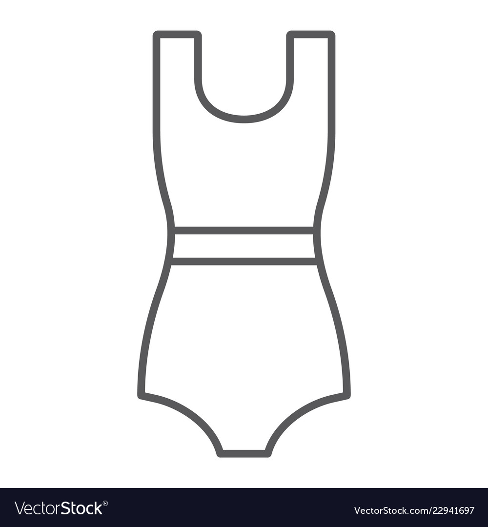 Swimming suit thin line icon clothing and beach Vector Image