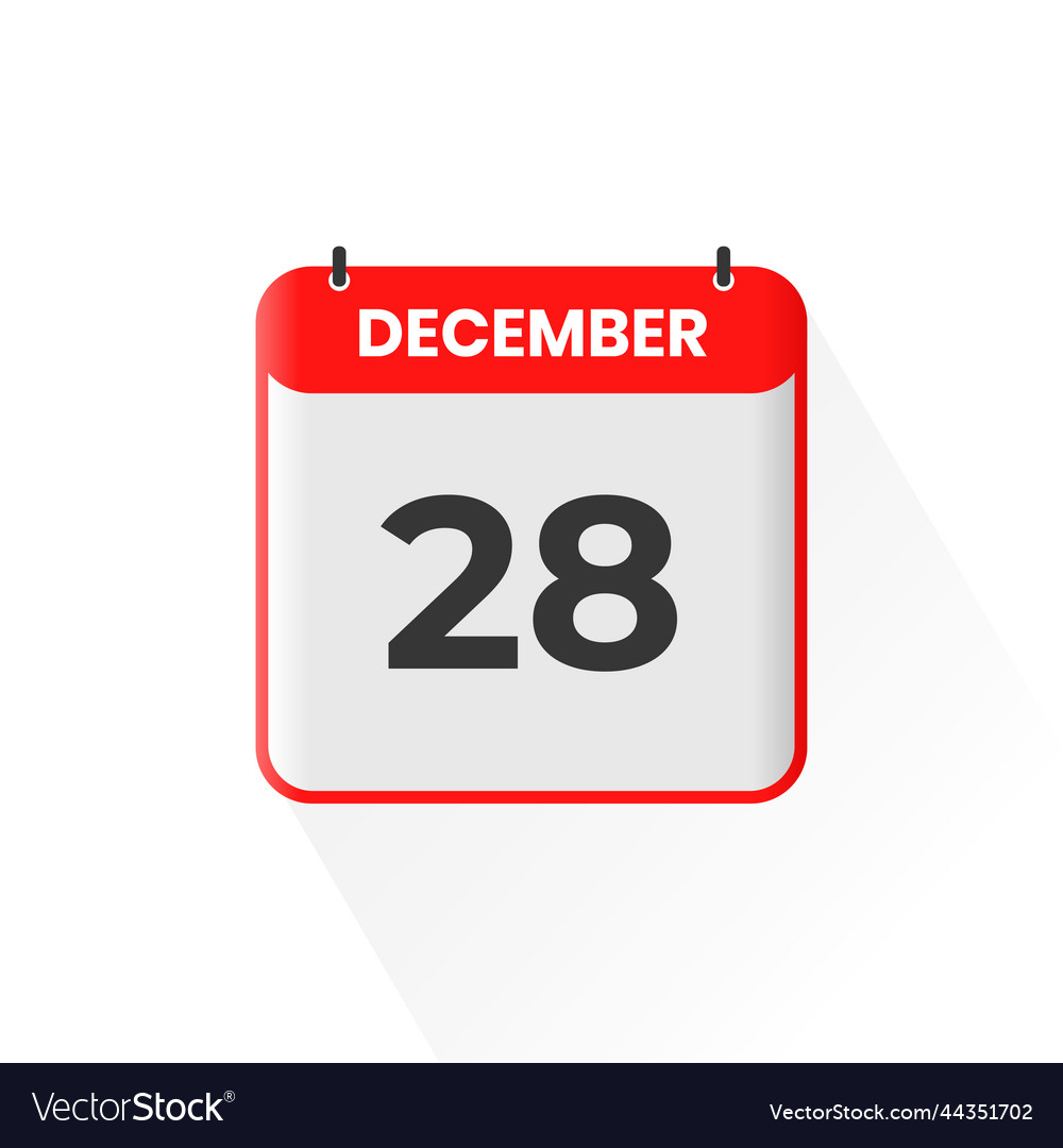 28th december calendar icon 28 Royalty Free Vector Image