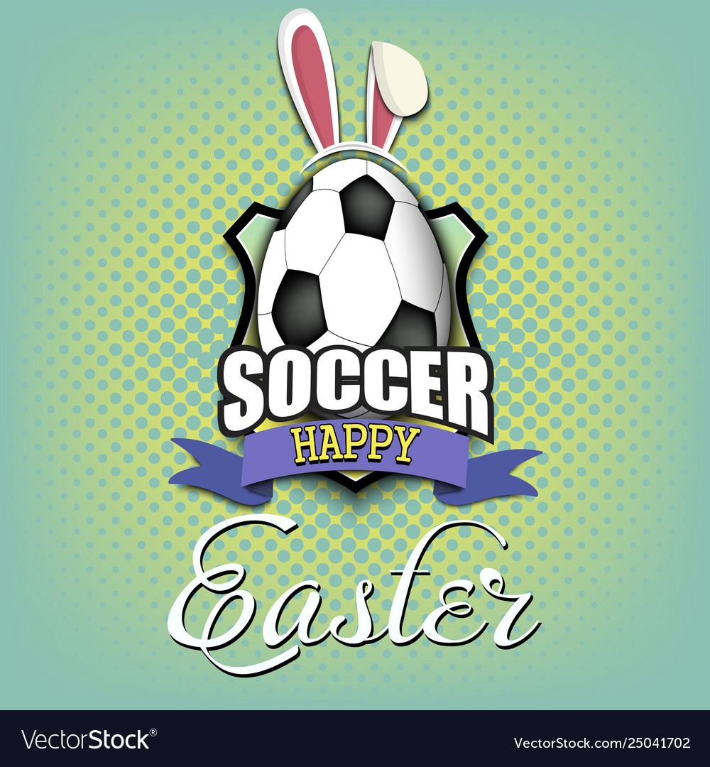 Happy easter soccer ball in form a egg