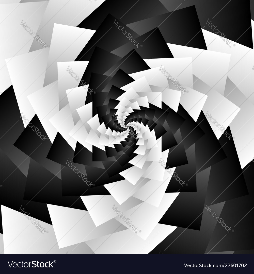 Rotating spiral grayscale geometric background Vector Image