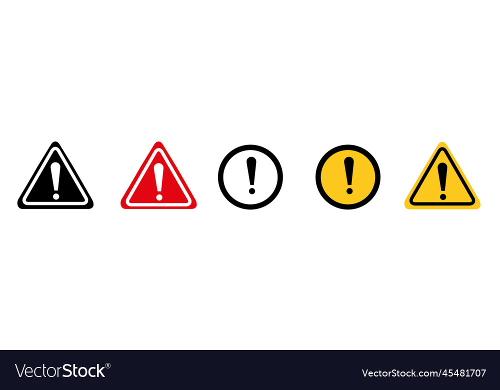 Caution signs symbols danger and warning Vector Image