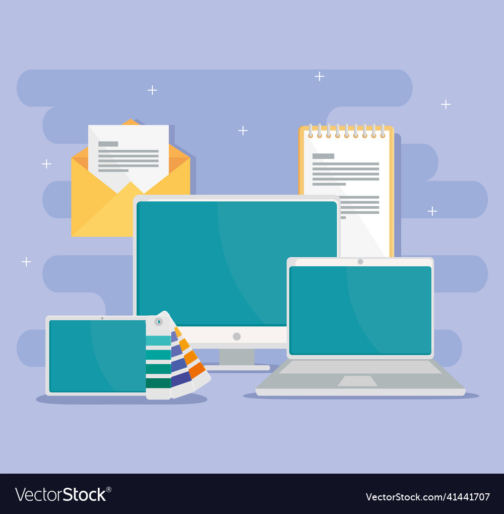 Graphic designer digital tools Royalty Free Vector Image