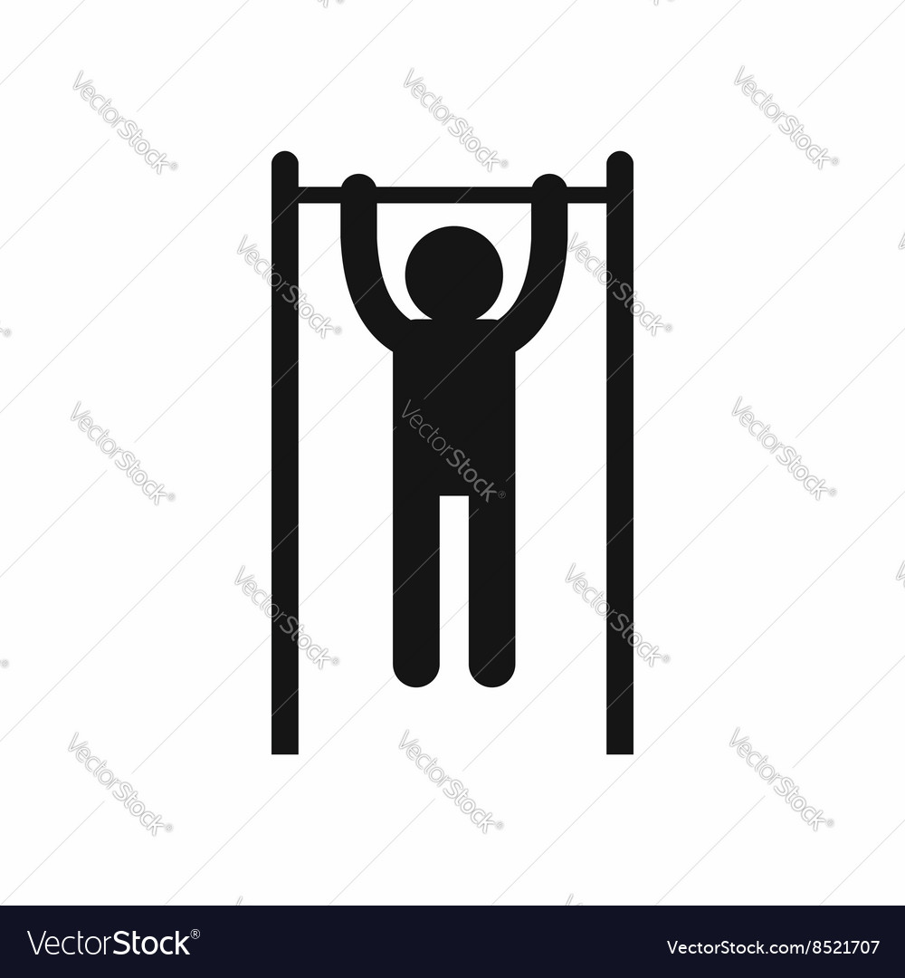 Man doing pull ups on horizontal bar icon Vector Image