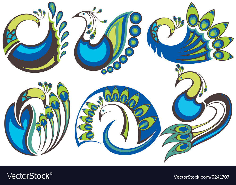Peacock birds Royalty Free Vector Image - VectorStock
