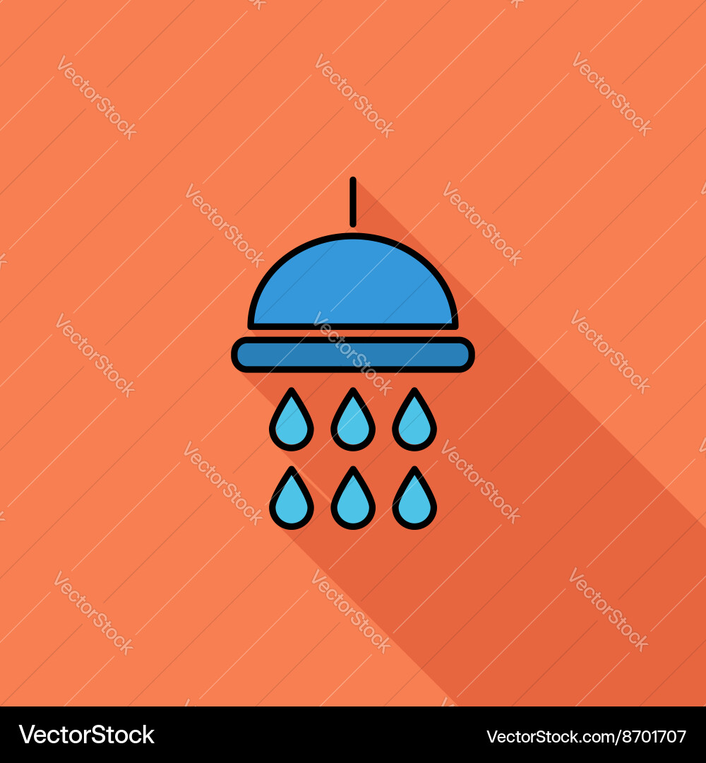 Shower flat icon Royalty Free Vector Image - VectorStock