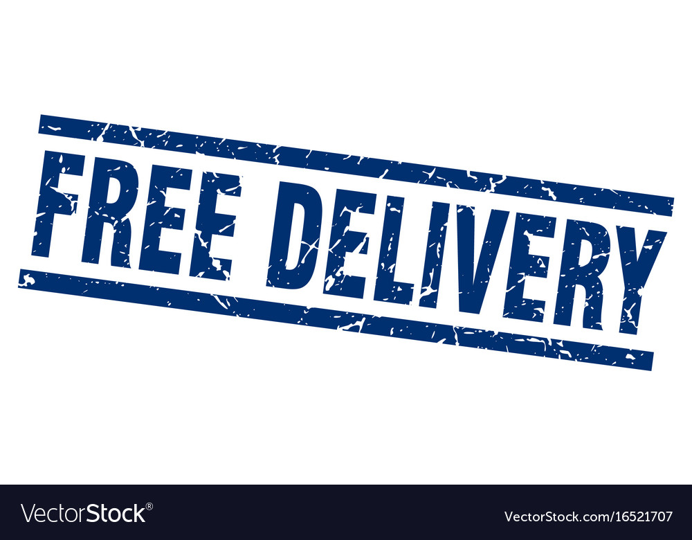 Square grunge blue free delivery stamp Royalty Free Vector