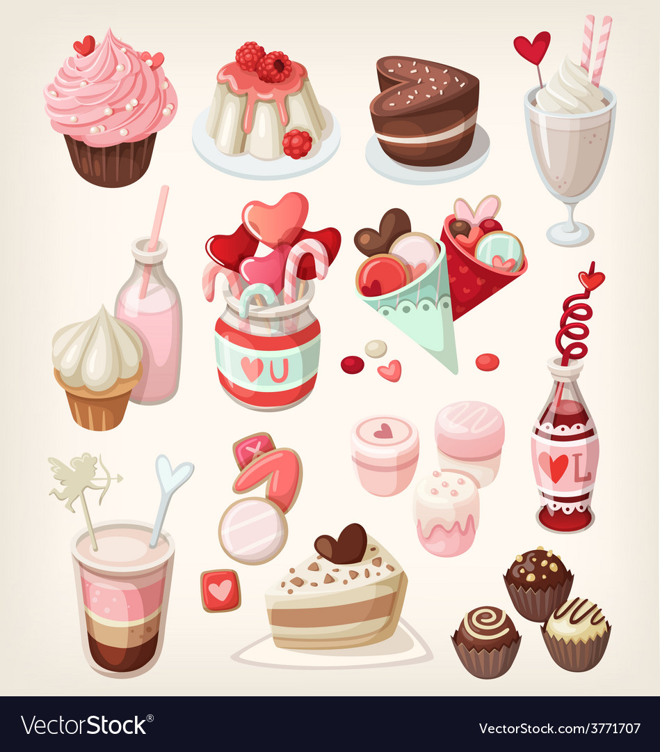 Valentine food Royalty Free Vector Image - VectorStock