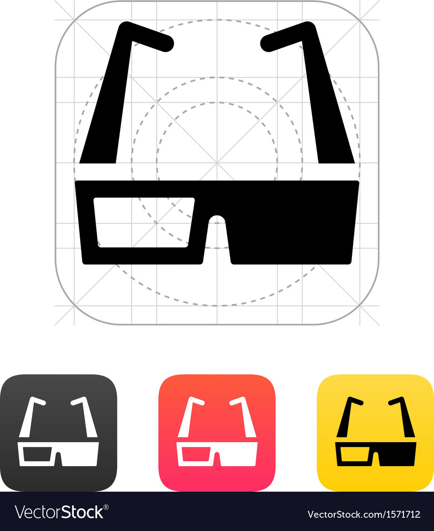 3d Cinema Glasses Icon Royalty Free Vector Image