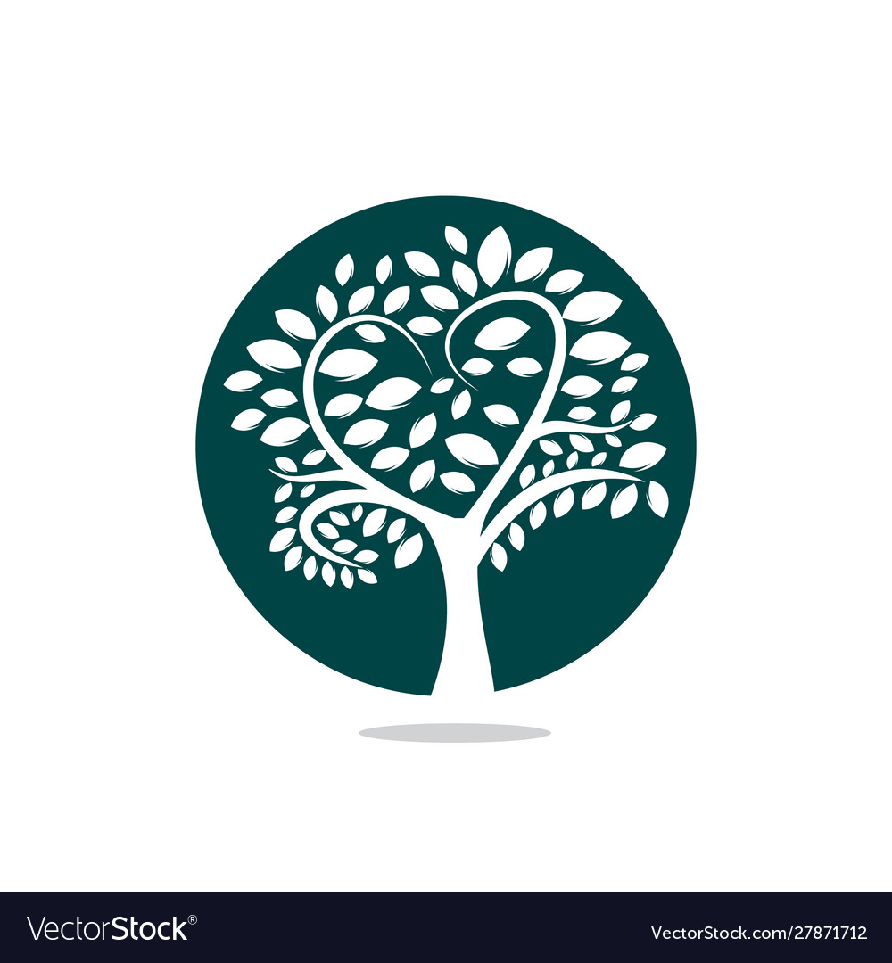 Abstract heart tree logo design Royalty Free Vector Image