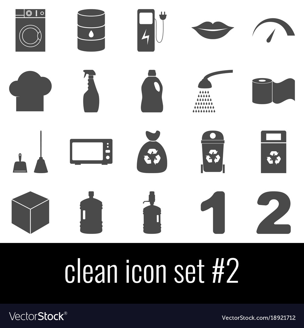 Clean icon set 2 gray icons on white background Vector Image