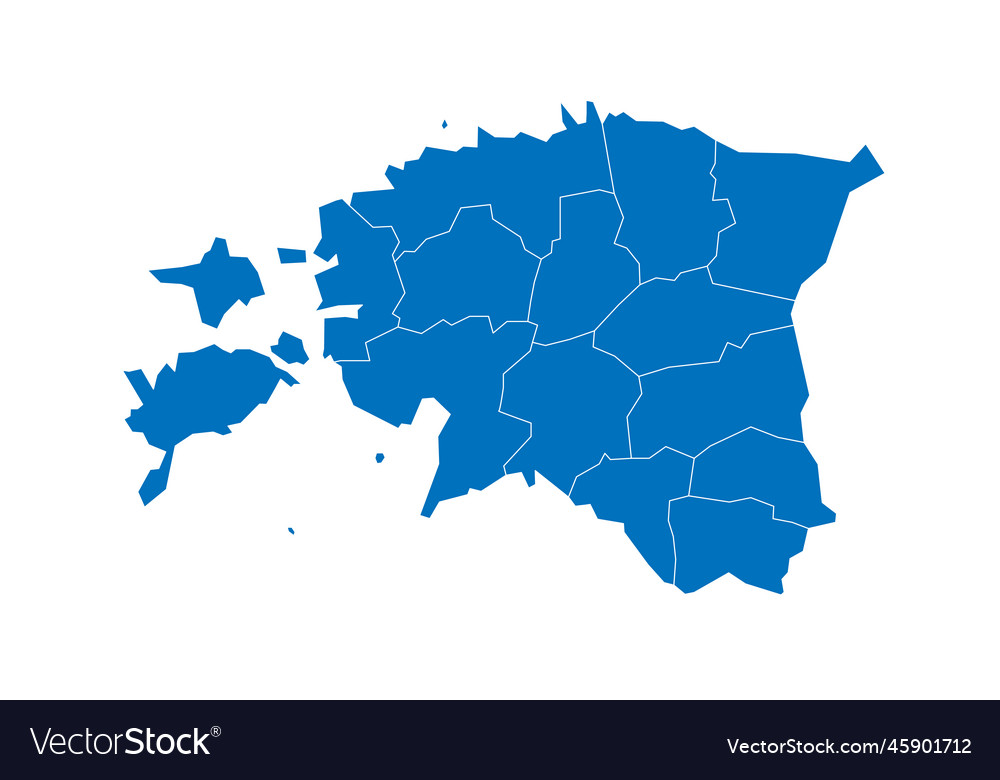 Estonia political map of administrative divisions Vector Image