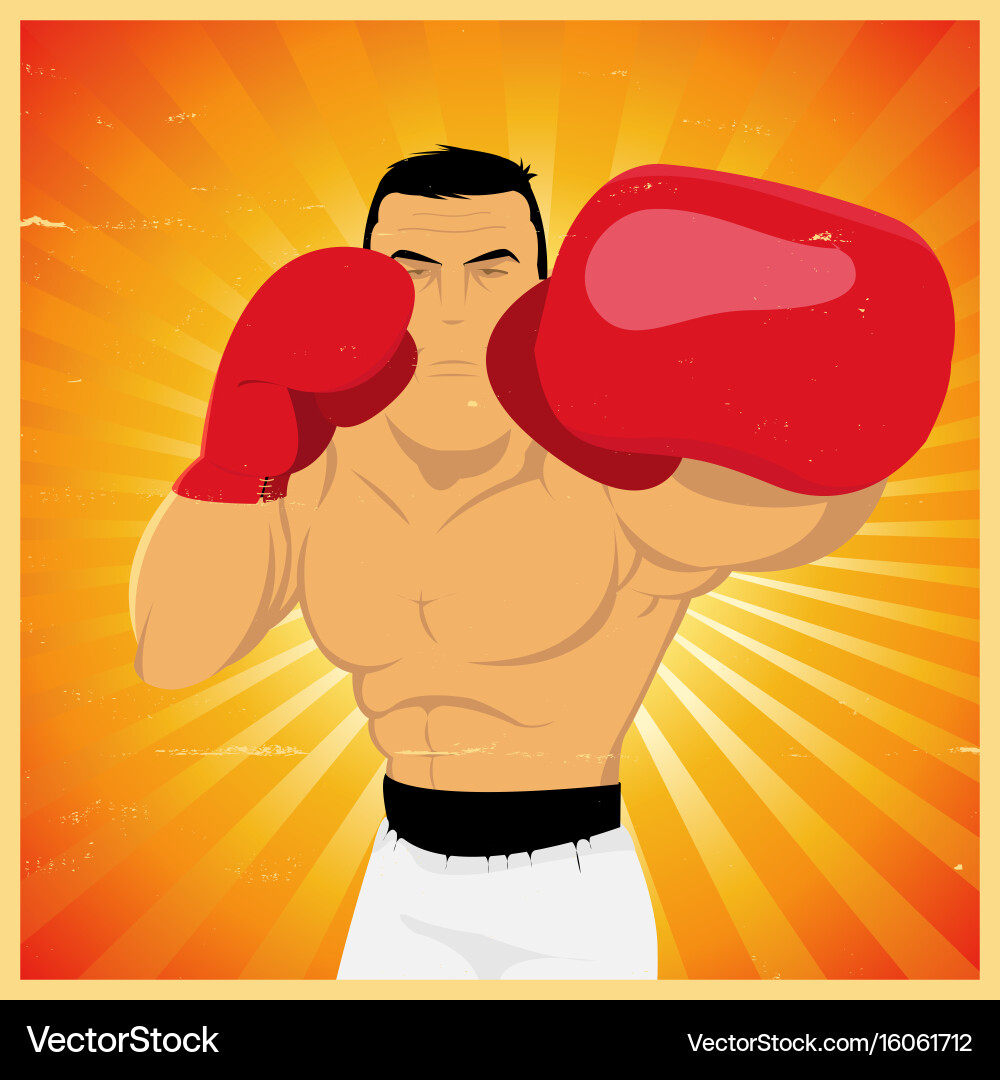 Left jab grunge boxer poster Royalty Free Vector Image