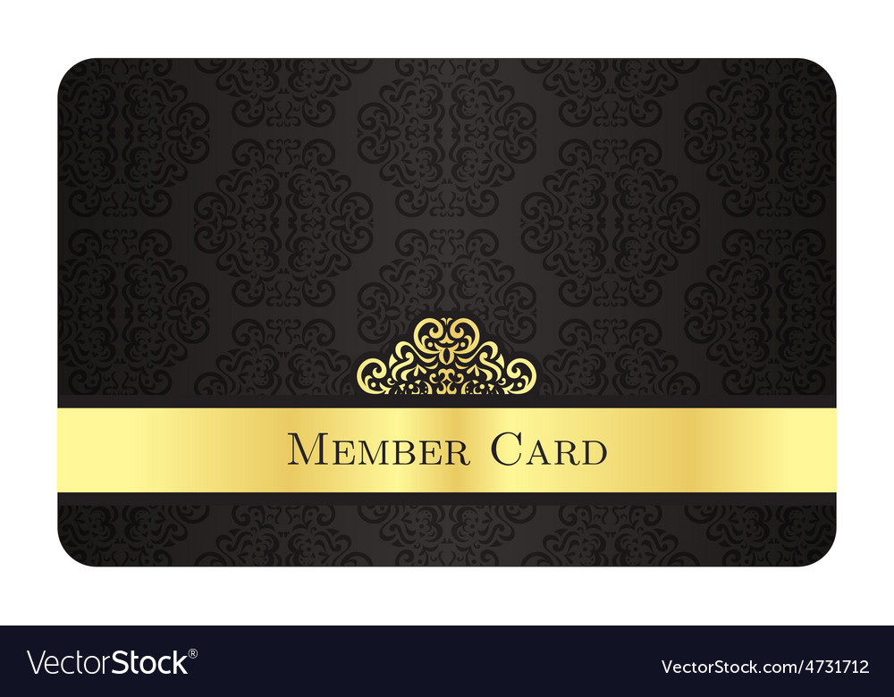 Luxury golden member card with classic vintage Vector Image