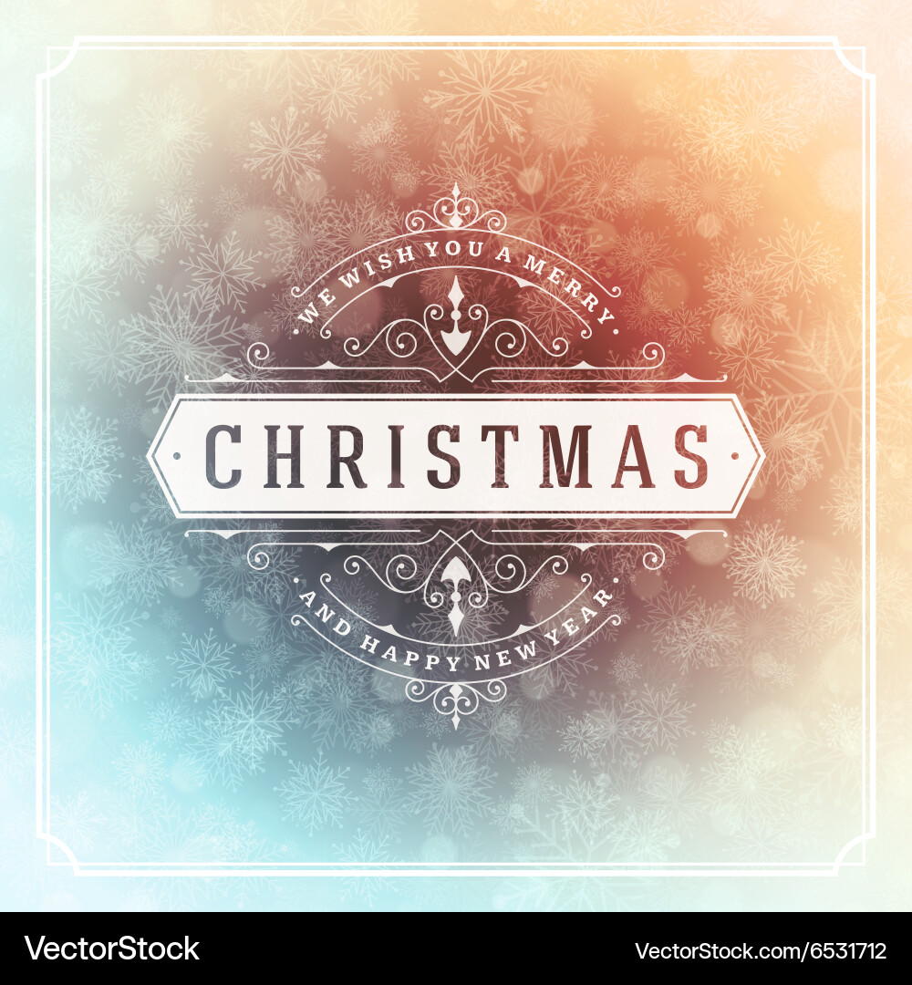 Merry christmas greeting card lights Royalty Free Vector
