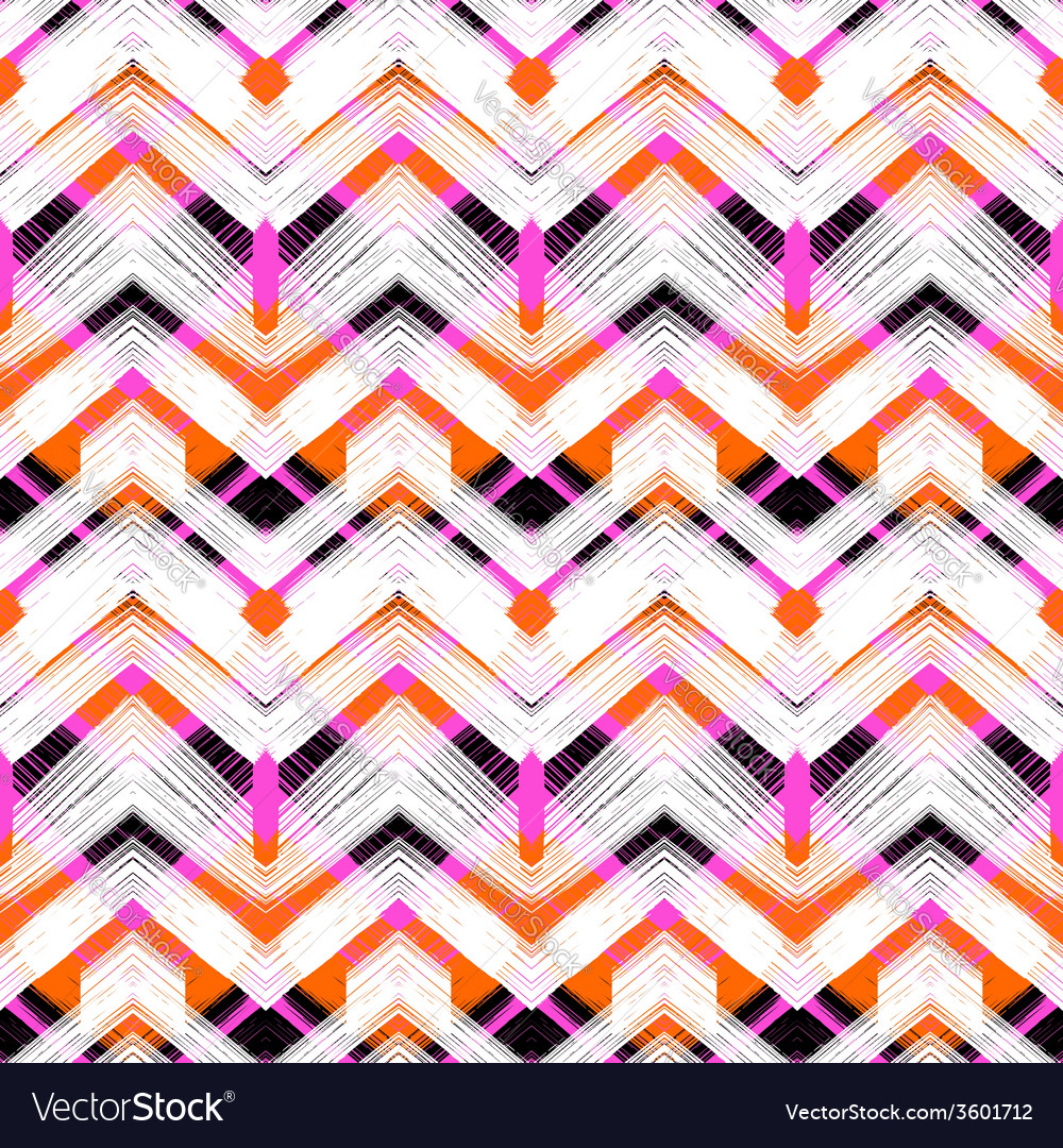 Multicolor hand drawn pattern zigzag Royalty Free Vector