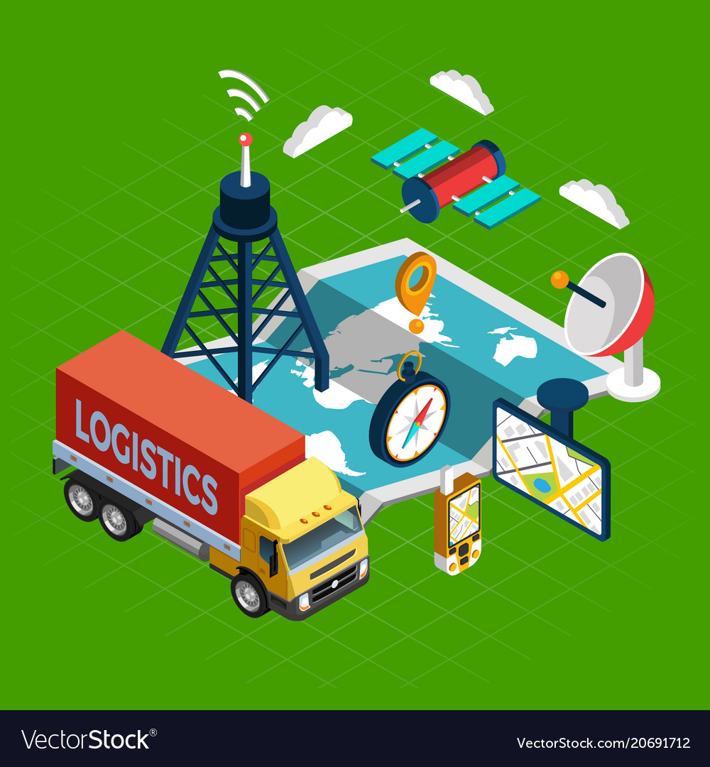 Navigation Isometric Concept Royalty Free Vector Image Navigation Isometric Concept Royalty Free Vector Image