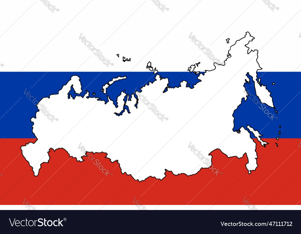 Premium Vector  Map of russia russian flag line of russia