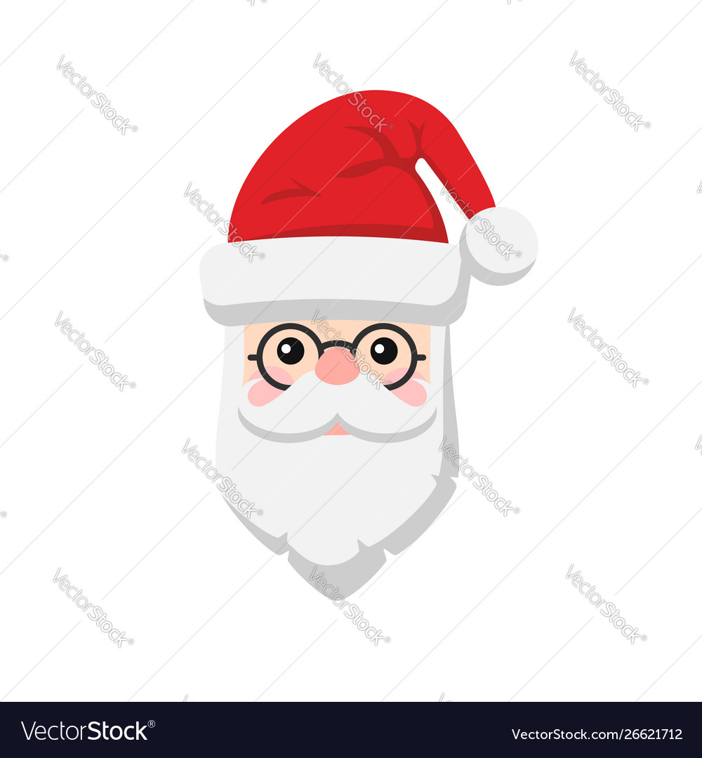 Santa claus icon face in flat design Royalty Free Vector