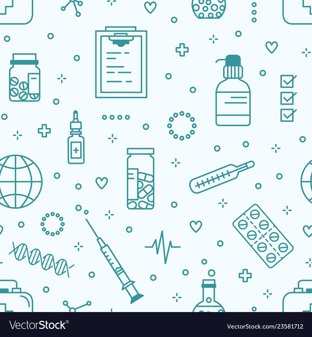 Seamless pattern with medical lab equipment Vector Image