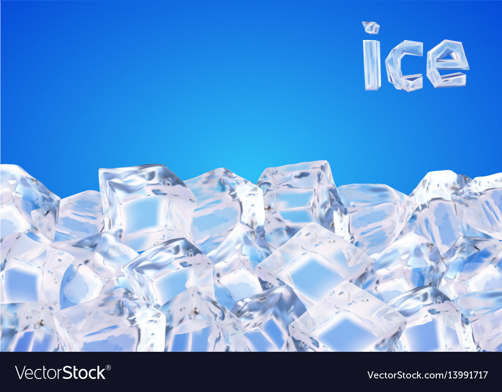 Background with ice cubes Royalty Free Vector Image