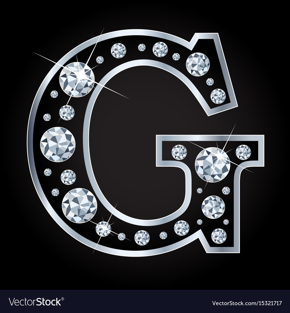 G Letter Made With Diamonds Isolated On Royalty Free Vector