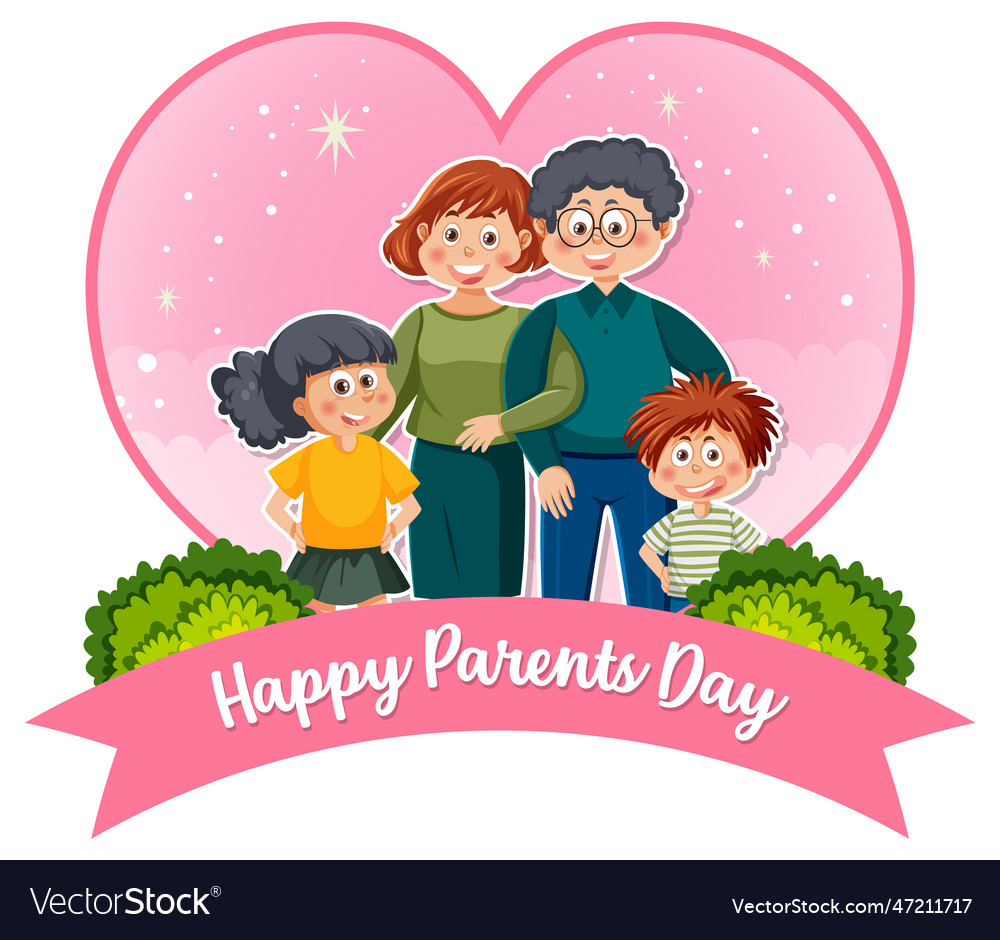 Happy parent day banner Royalty Free Vector Image